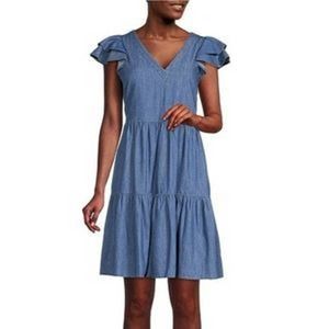 Gibson Latimer Denim Tiered Dress size medium